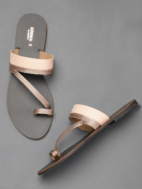 

Anouk Women Pink Woven Design One Toe Flats