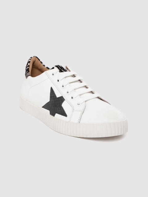 

Marks & Spencer Women White Solid Leather Sneakers with Applique Detail