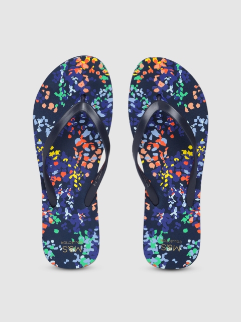 

Marks & Spencer Women Navy Blue Printed Thong Flip-Flops