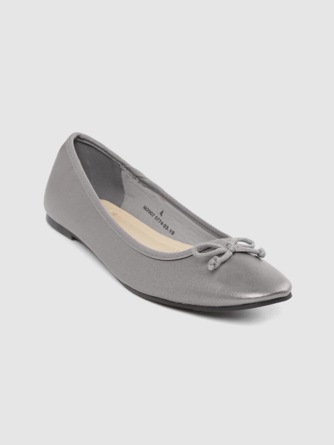 

Marks & Spencer Women Gunmetal-Toned Solid Ballerinas, Metallic