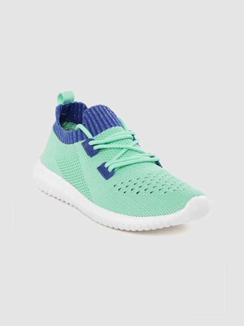 

United Colors of Benetton Women Mint Green Woven Design Sneakers