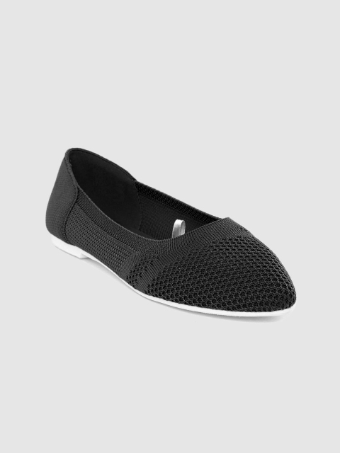 

United Colors of Benetton Women Black Woven Design Ballerinas