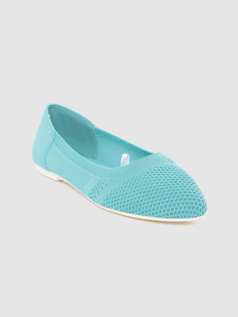 

United Colors of Benetton Women Blue Woven Design Ballerinas