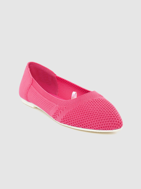 

United Colors of Benetton Women Pink Woven Design Ballerinas