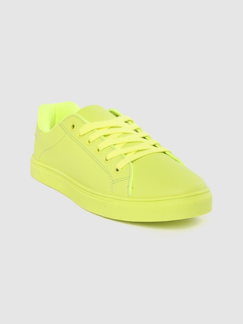 

United Colors of Benetton Women Fluorescent Green Textured Sneakers