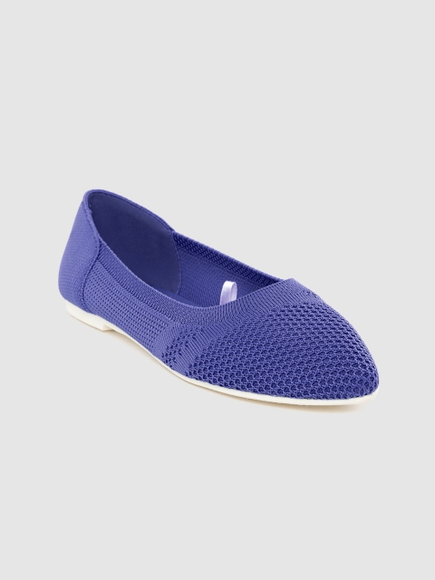 

United Colors of Benetton Women Blue Woven Design Ballerinas