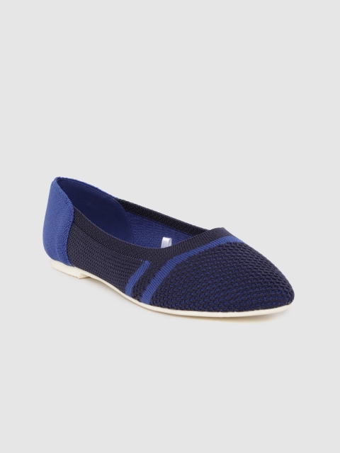 

United Colors of Benetton Women Navy Blue Colourblocked Ballerinas