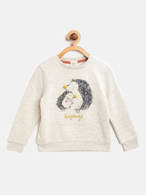 

Marks & Spencer Girls Grey Melange Embroidered Sweatshirt with Applique Detail