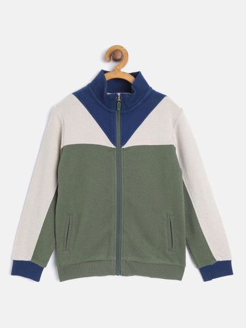 

Marks & Spencer Boys Olive Green & Beige Colourblocked Sweatshirt