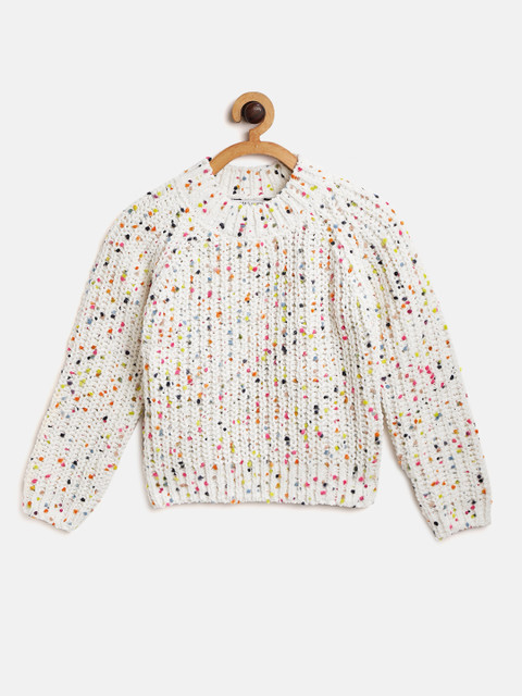 

Marks & Spencer Girls Off-White Self Design Pullover Sweater
