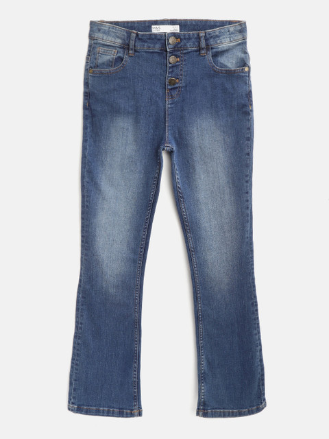

Marks & Spencer Girls Blue Kick Flare Fit Mid-Rise Clean Look Stretchable Jeans