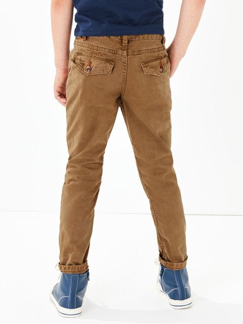 

Marks & Spencer Kids-Boys Brown Solid Casual Chino