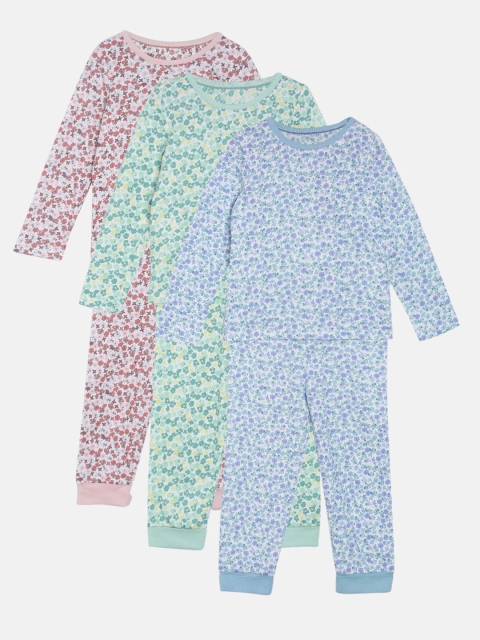 

Marks & Spencer Unisex Pack of 3 Printed Night suits, Blue