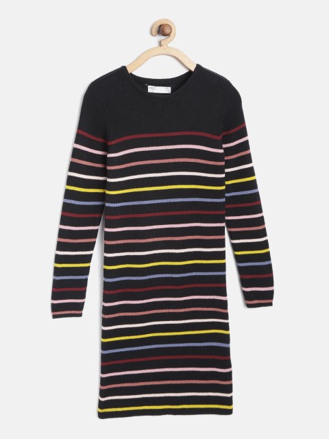 

Marks & Spencer Girls Black Striped Sweater Dress