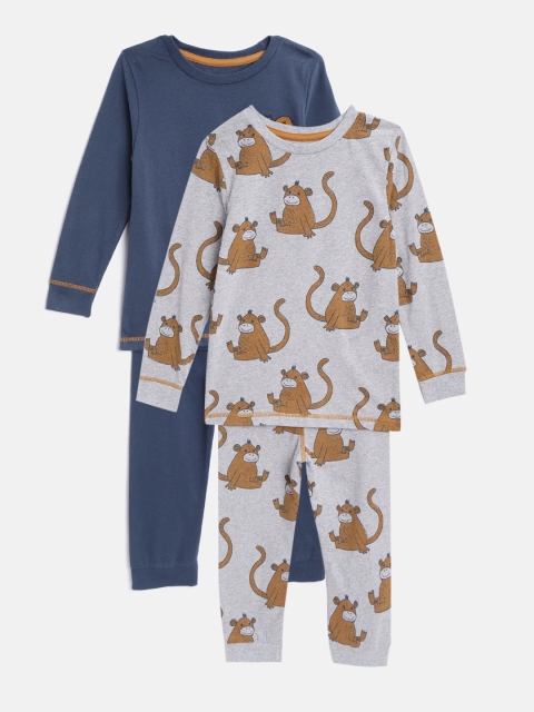 

Marks & Spencer Kids Pack of 2 Pure Cotton Night Suits, Navy blue