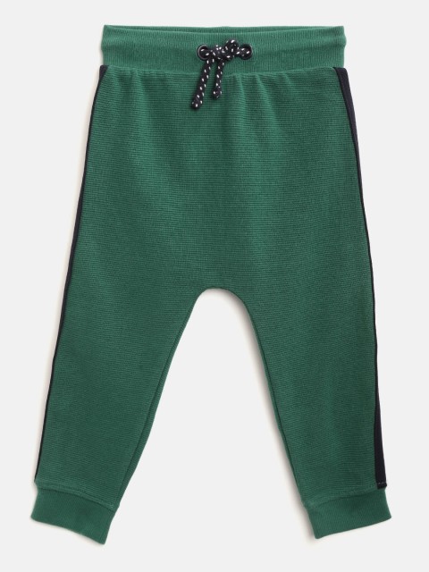 

Marks & Spencer Boys Green Self Striped Joggers