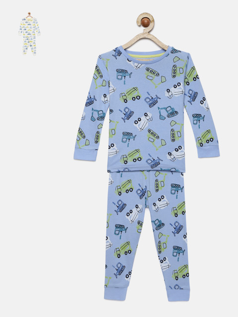 

Marks & Spencer Kids Pack of 2 Printed Night suits, Blue