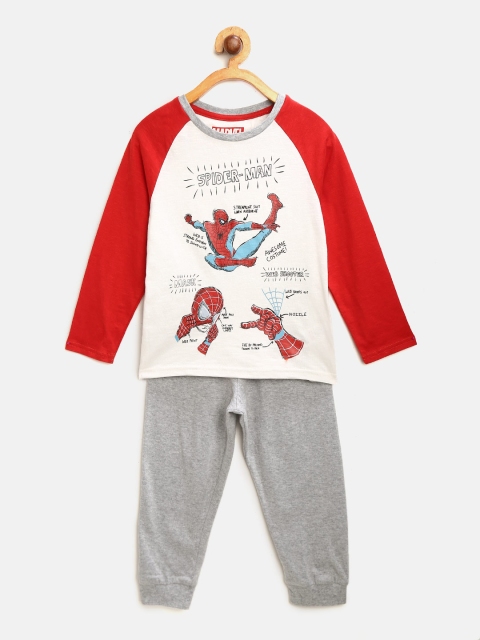 

Marks & Spencer Boys White & Grey Melange Spiderman Print Night Suit T863241