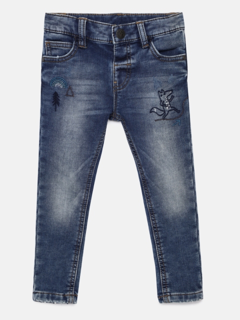 

Marks & Spencer Boys Blue Regular Fit Mid-Rise Low Distress Stretchable Jeans