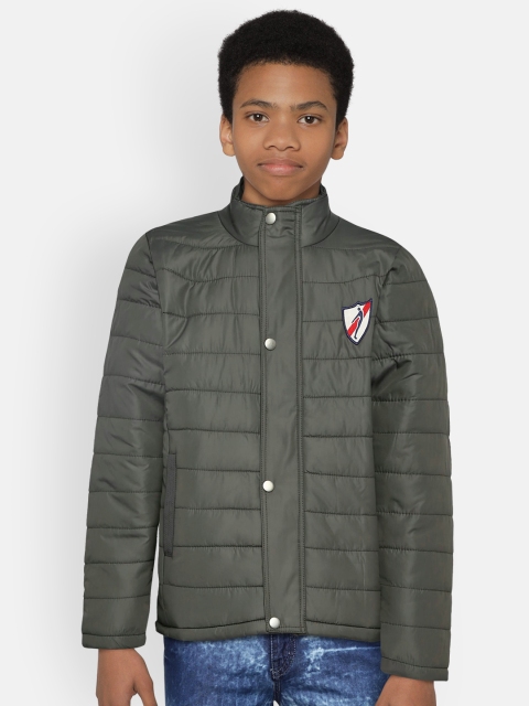 

Indian Terrain Boys Olive Green Solid Padded Jacket