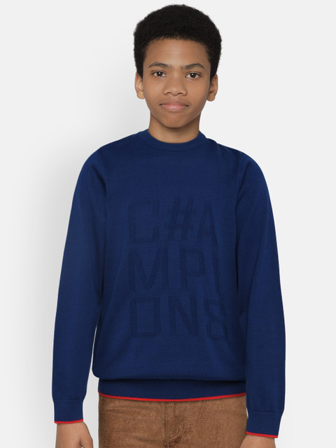 

Indian Terrain Boys Blue Solid Sweater