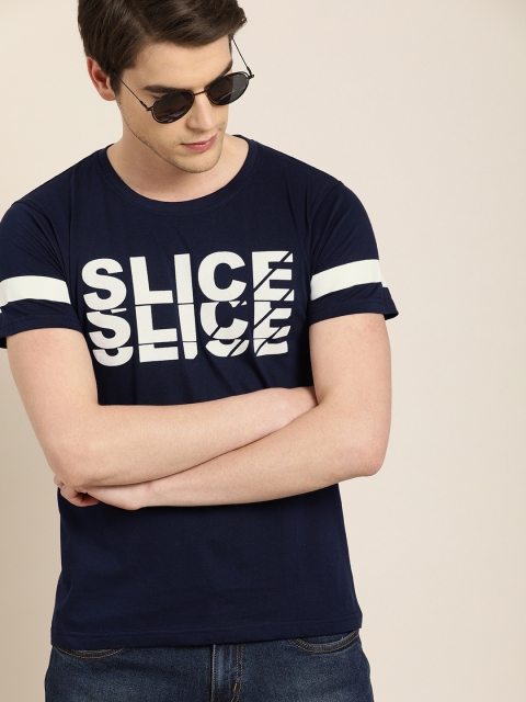 

Moda Rapido Men Navy Blue Printed Round Neck T-shirt