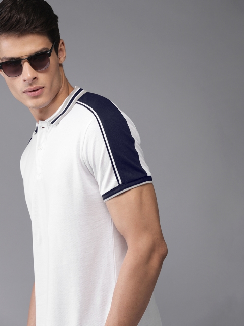 

Moda Rapido Men White Solid Polo Collar T-shirt