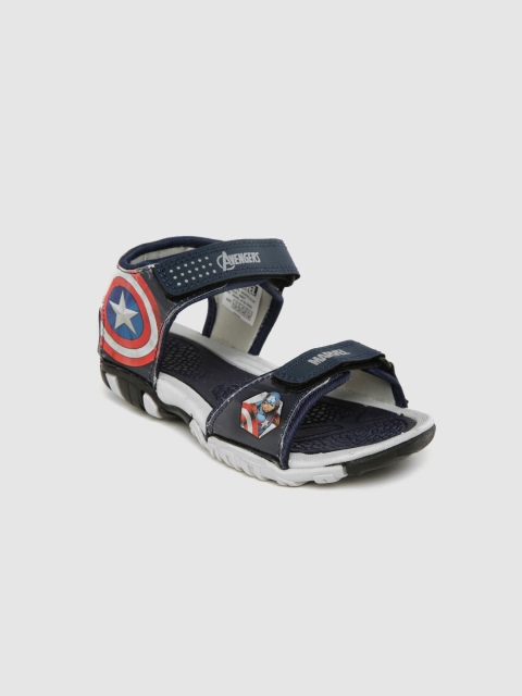 

toothless Boys Navy Blue Marvel Avengers Captain America Printed Sports Sandals