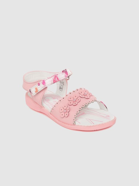 

Barbie Girls Pink & White Printed & Applique Open Toe Flats