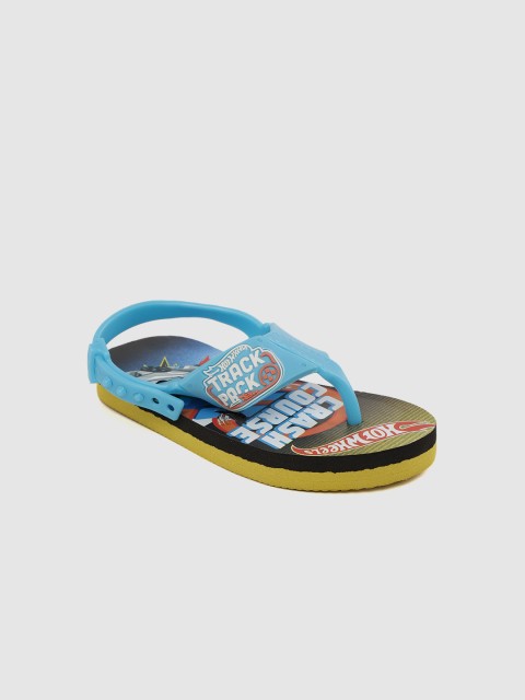 

Hot Wheels Boys Blue & White Printed Thong Flip-Flops
