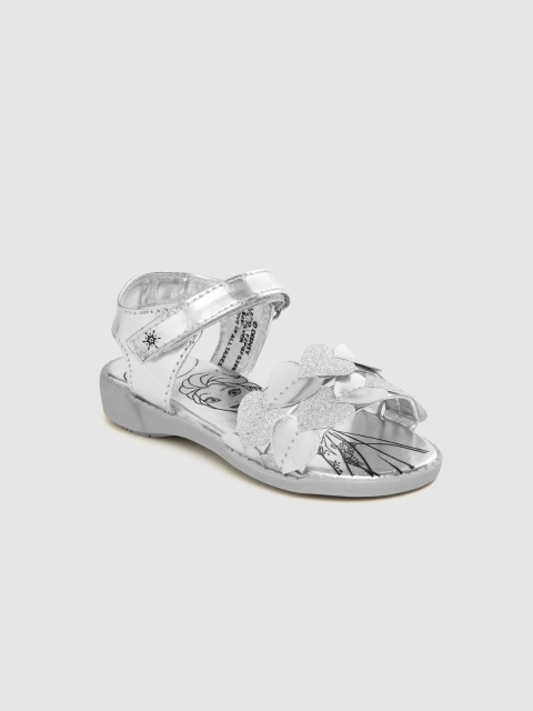 

Frozen Girls Silver-Toned Shimmer Open Toe Flats