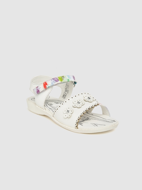 

Barbie Girls White Printed Open Toe Flats