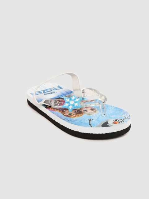 

toothless Girls Transparent & Blue Frozen Printed Thong Flip-Flops