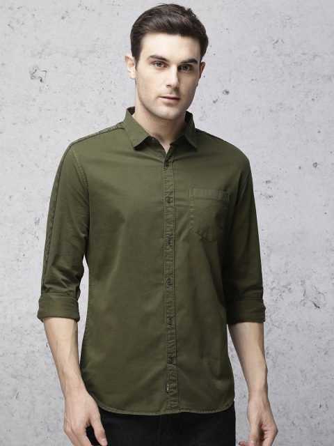 

Ecko Unltd Men Olive Green Regular Fit Solid Casual Shirt