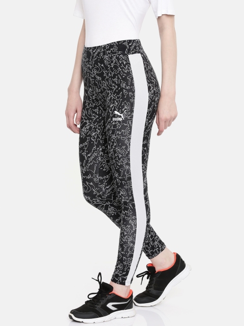

Puma Women Black & White Printed Classics T7 AOP Leggings