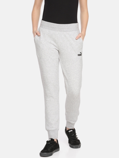 

Puma Women Grey Melange Solid Straight Fit ESS Sweat FL cl Joggers
