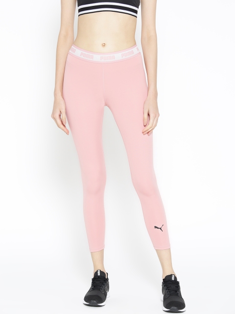 

Puma Women Pink Soft Sports Solid Cropped Tights