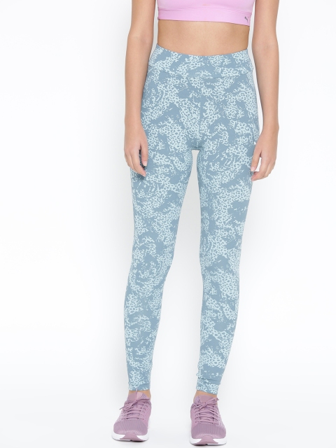 

Puma Women Blue & Off-White Elevated Essentials All-Over Print Tights