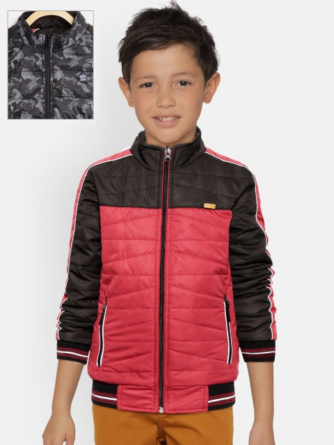 

Monte Carlo Boys Red & Black Colourblocked Reversible Bomber Jacket