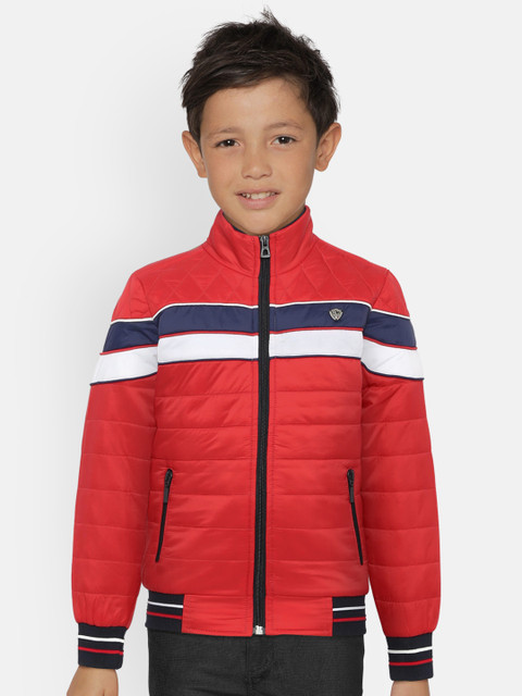 

Monte Carlo Boys Red & Navy Blue Striped Padded Jacket