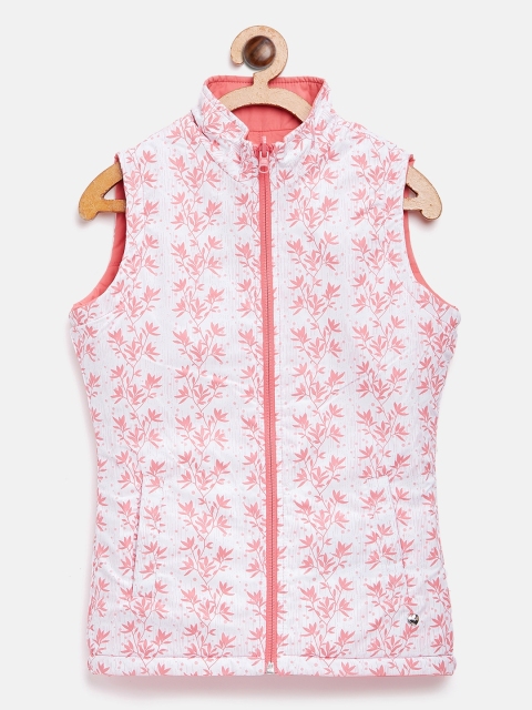 

Monte Carlo Girls Coral Pink & White Printed Reversible Padded Jacket