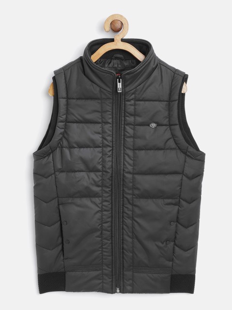 

Monte Carlo Boys Black Self Design Sleeveless Padded Jacket