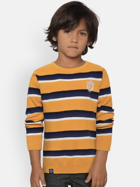 

Monte Carlo Boys Mustard Yellow & Navy Blue Striped Sweater