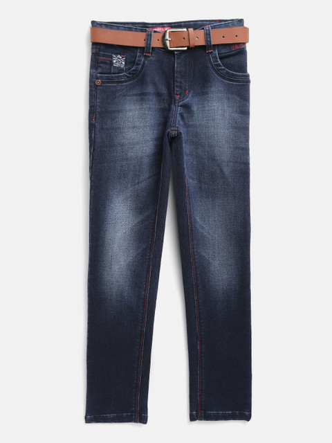 

Monte Carlo Boys Navy Regular Fit Mid-Rise Clean Look Stretchable Jeans, Navy blue