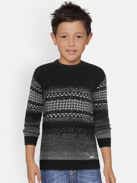 

Monte Carlo Boys Black & Grey Self Design Sweater