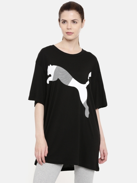 

Puma Women Black Printed Modern Sport Round Neck T-shirt
