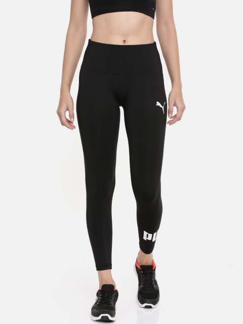 

Puma Women Black Solid Active Logo Tights