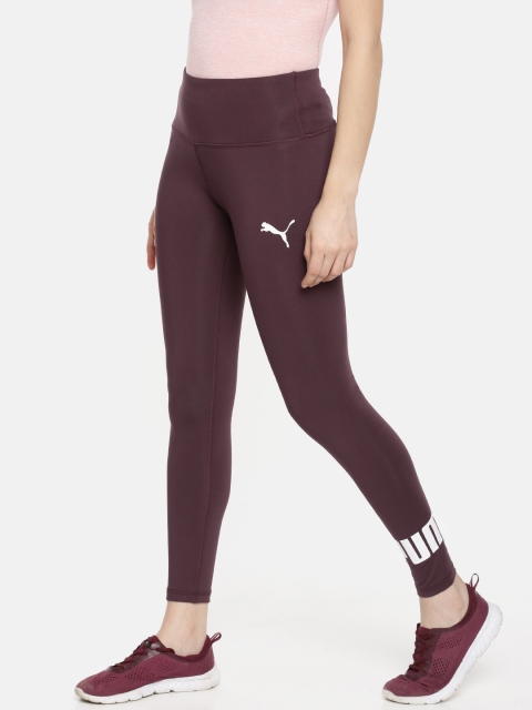 

Puma Women Burgundy Solid Active Logo Outdoor dryCell Cropped Tights