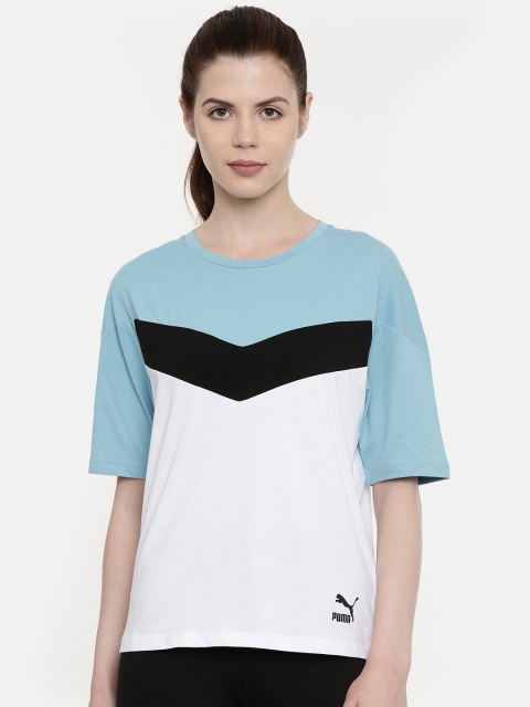 

Puma Women White XTG Colourblocked Round Neck T-shirt