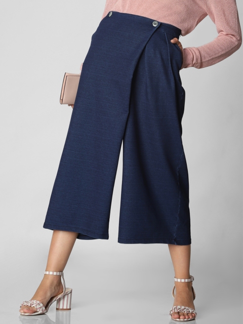 

Vero Moda Women Navy Blue Regular Fit Solid Culottes